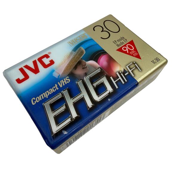 JVC VHS-C EHG Hi‑Fi TC‑30 Blank Camcorder Tape — 30min SP/90min EP — Sealed - Picture 1 of 3